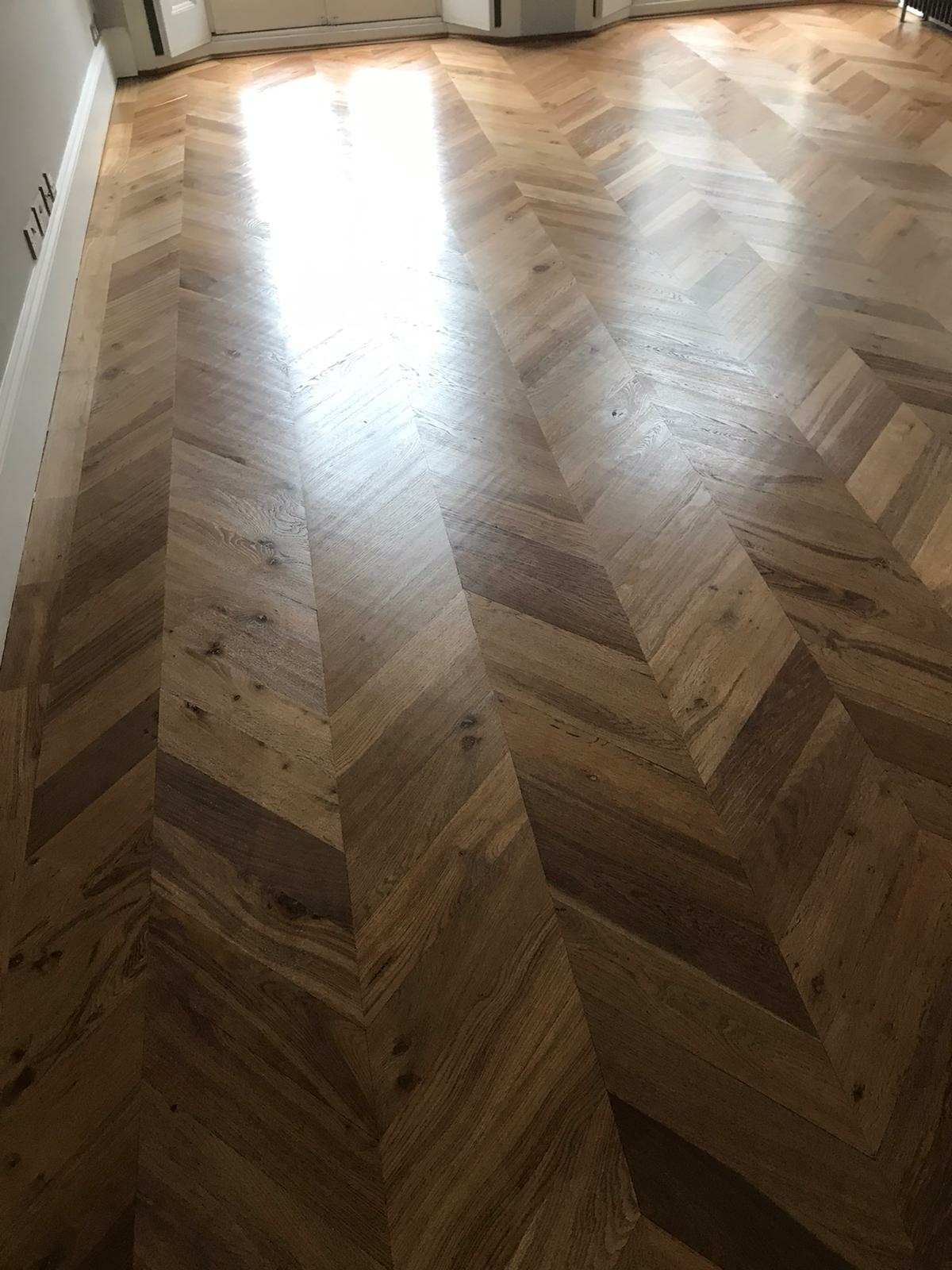 Chevron Floor Sanding and Restoration in Hampstead, NW3